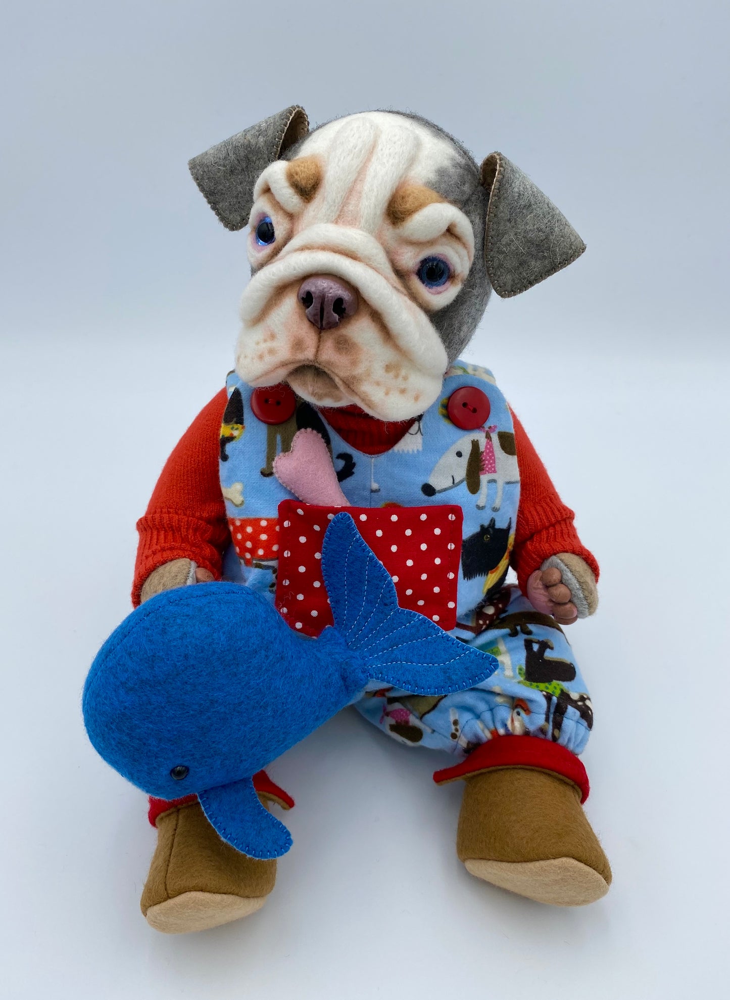 Bulldog Puppy PDF Pattern  Approx 26cm Seated
