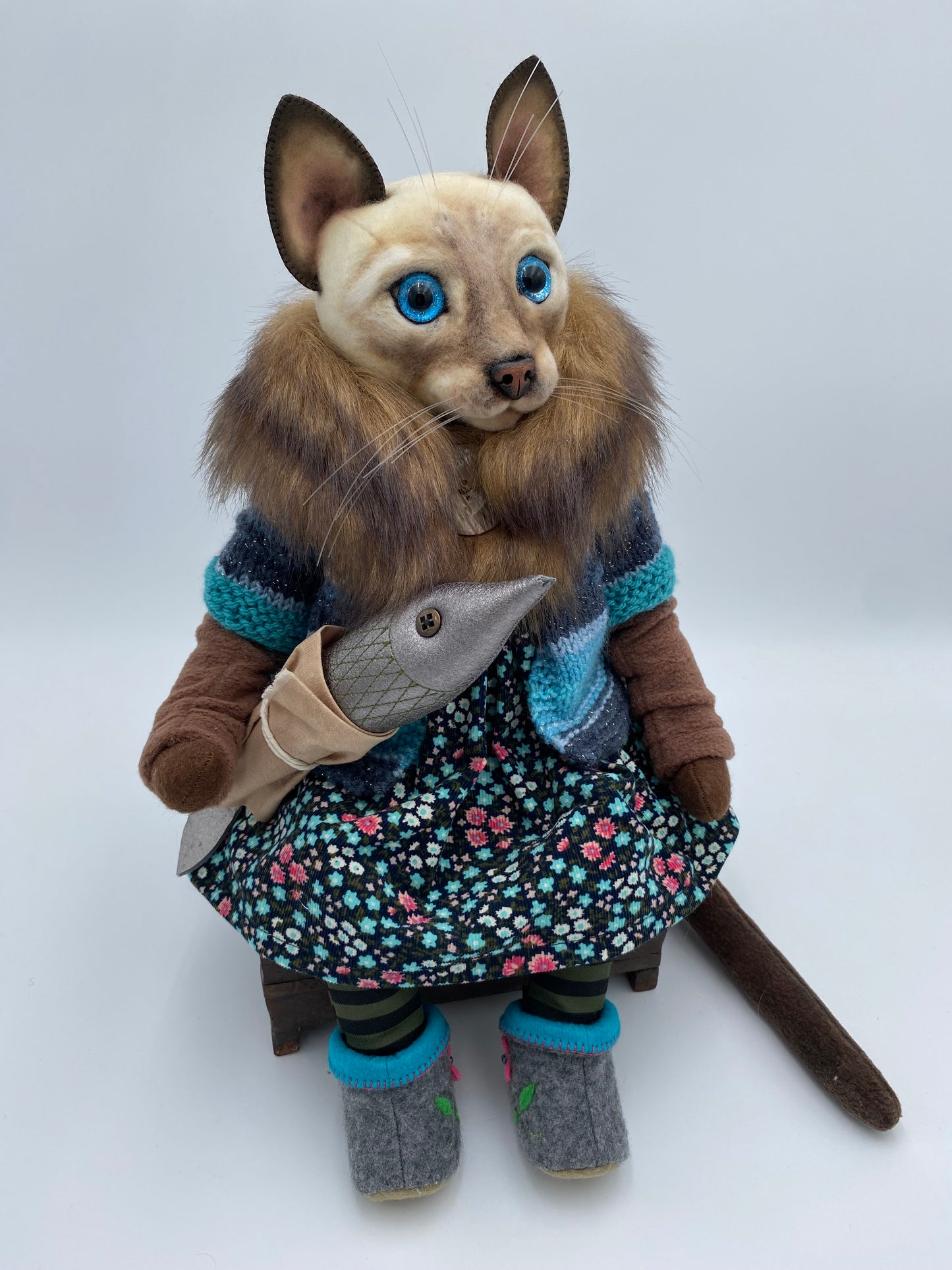 Crazy Cat Lady  Art Doll PDF Pattern  Approx 28cm seated