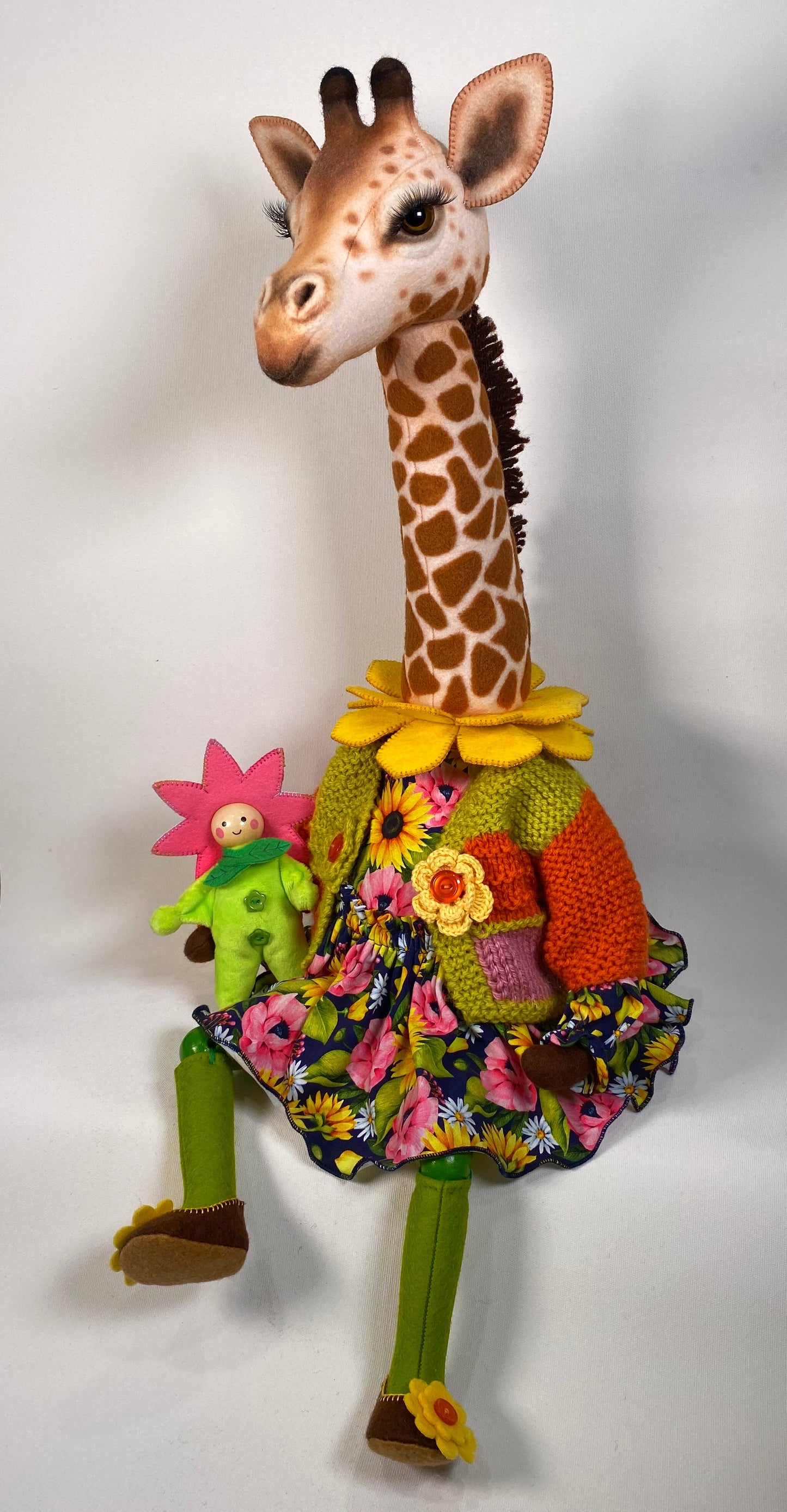 Giraffe Art Doll  PDF Pattern  Approx 50cm Seated