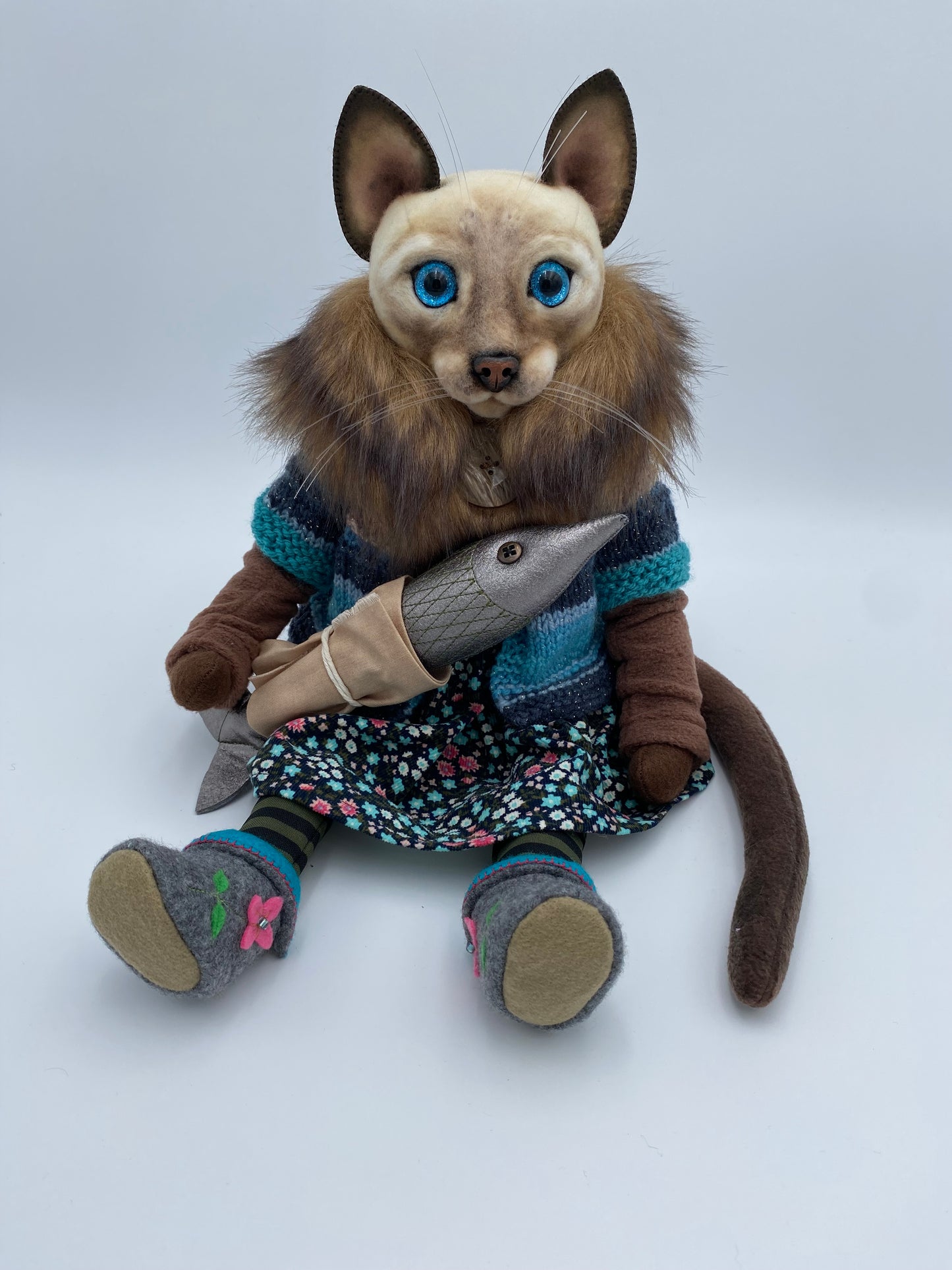 Crazy Cat Lady  Art Doll PDF Pattern  Approx 28cm seated