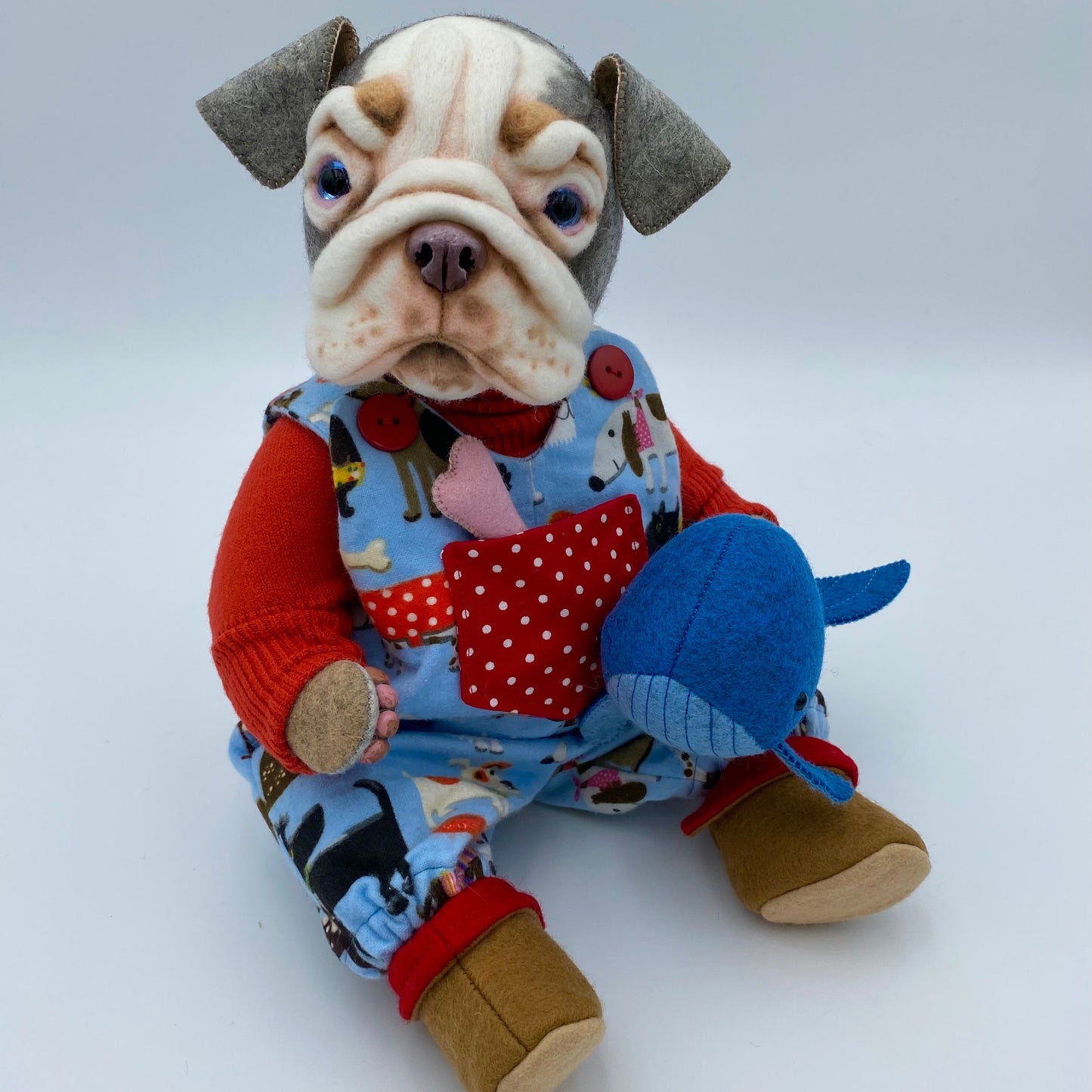 Bulldog Puppy PDF Pattern  Approx 26cm Seated