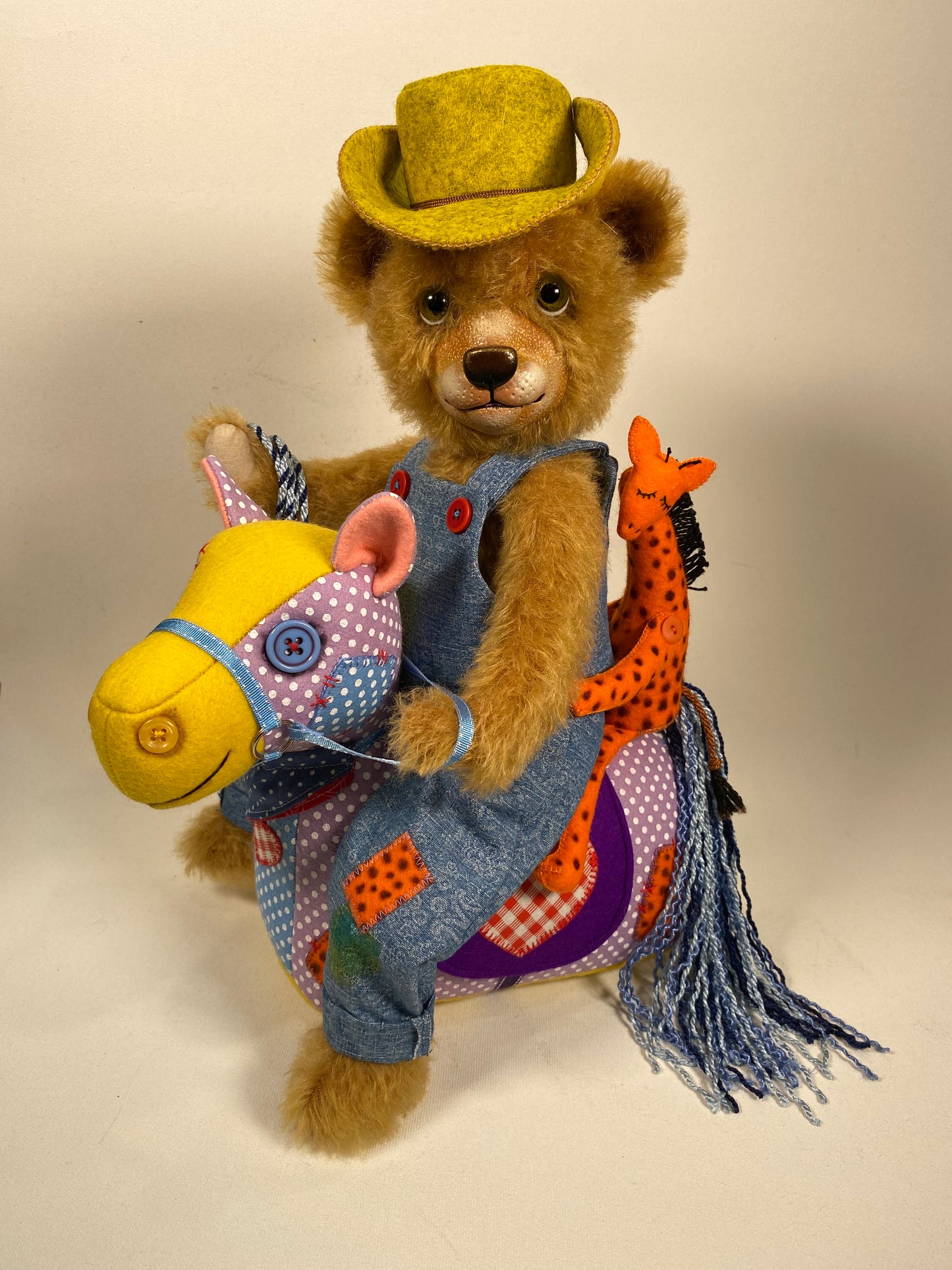 Cowboy Bear Trio  PDF Pattern Approx  36cm Seated