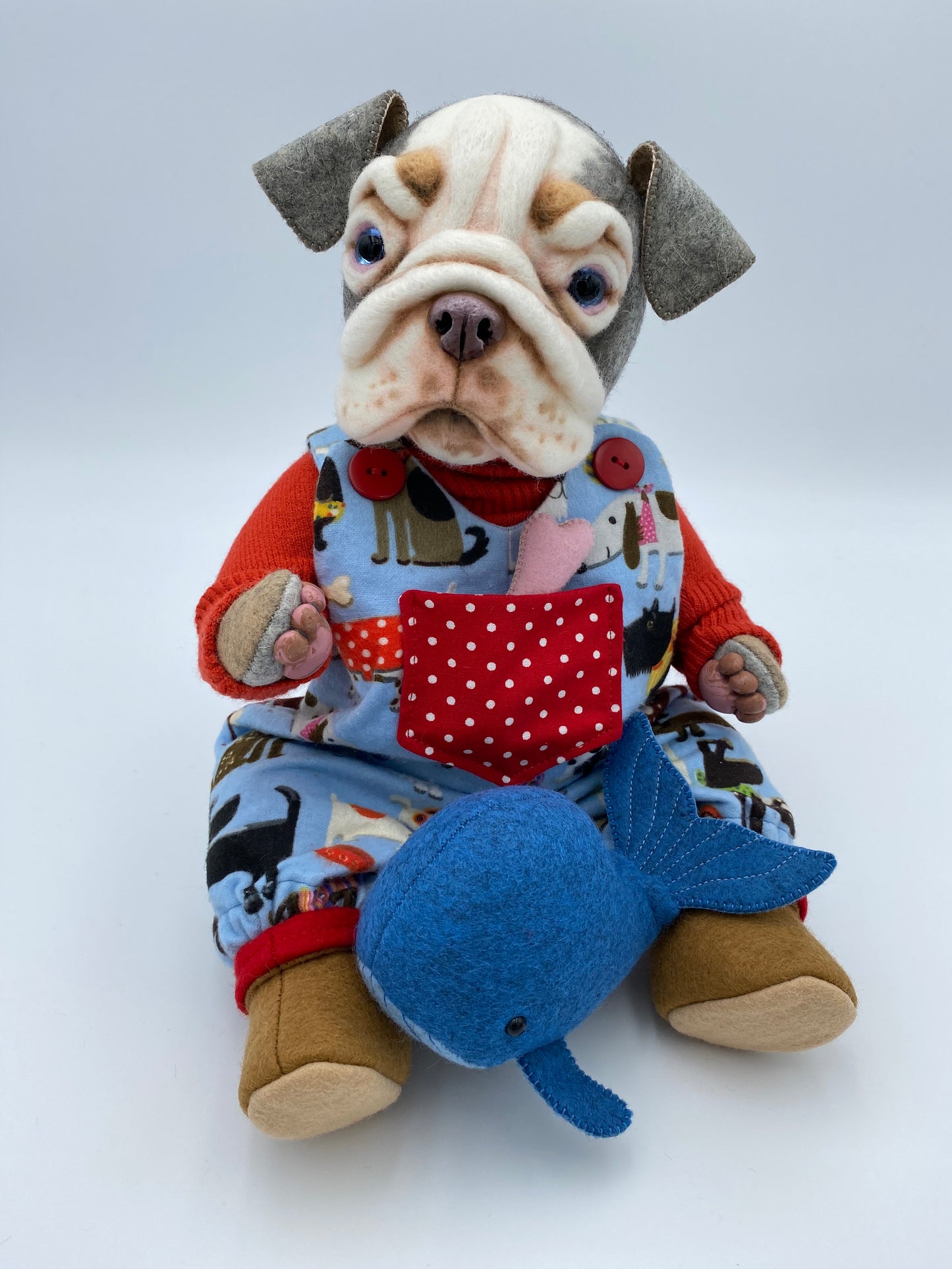Bulldog Puppy PDF Pattern  Approx 26cm Seated