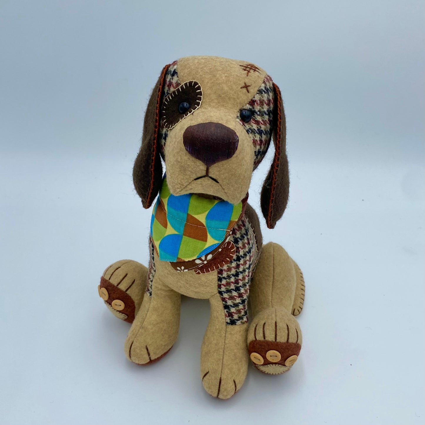 Scrappy Patchwork Dog  PDF Pattern and Video Tutorial