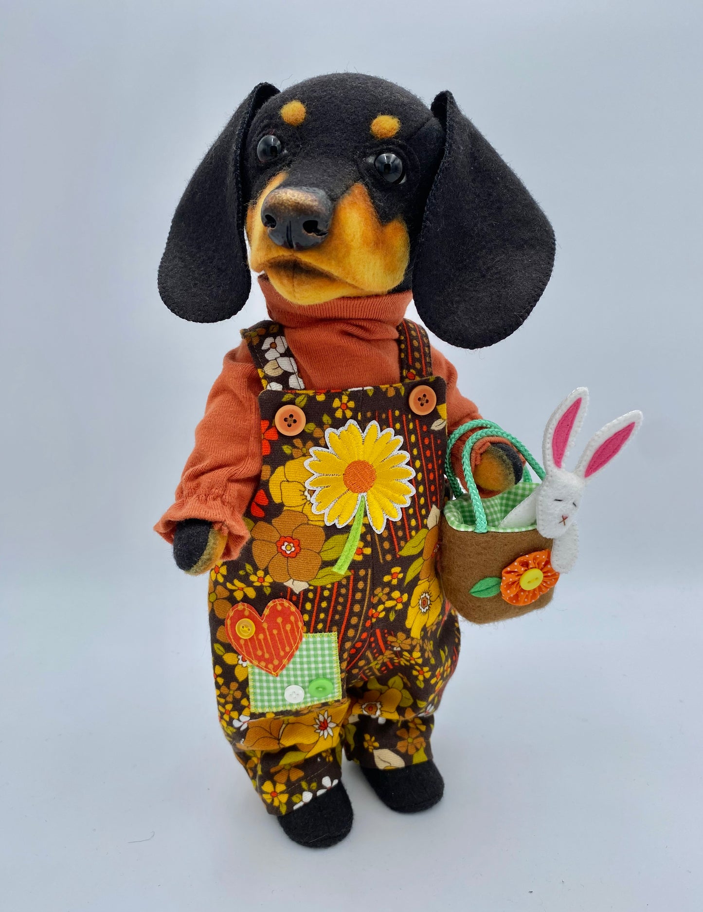 Dachshund Art Doll  PDF Pattern  Approx 35cm Standing
