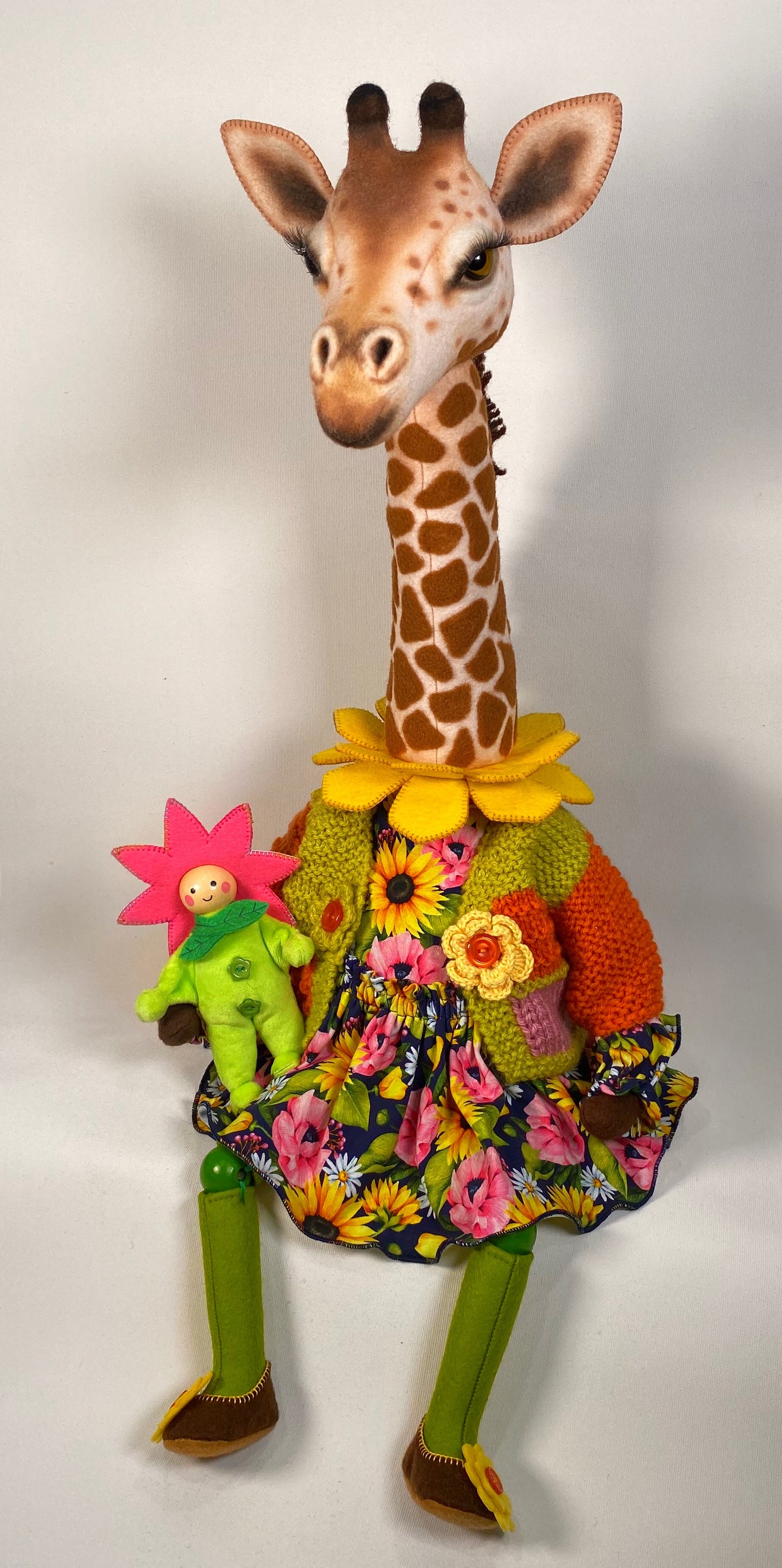 Giraffe Art Doll  PDF Pattern  Approx 50cm Seated