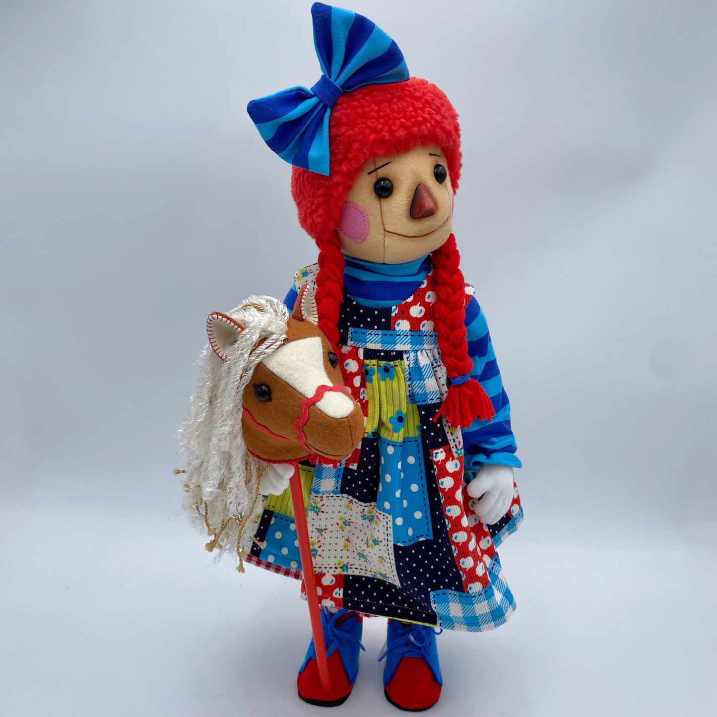 Annie  Raggedy Ann  and Horse  PDF Pattern  Approx 50cm Standing