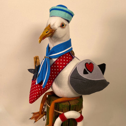 Seagull "Mr Chips"  PDF Pattern Approx 25cm Seated