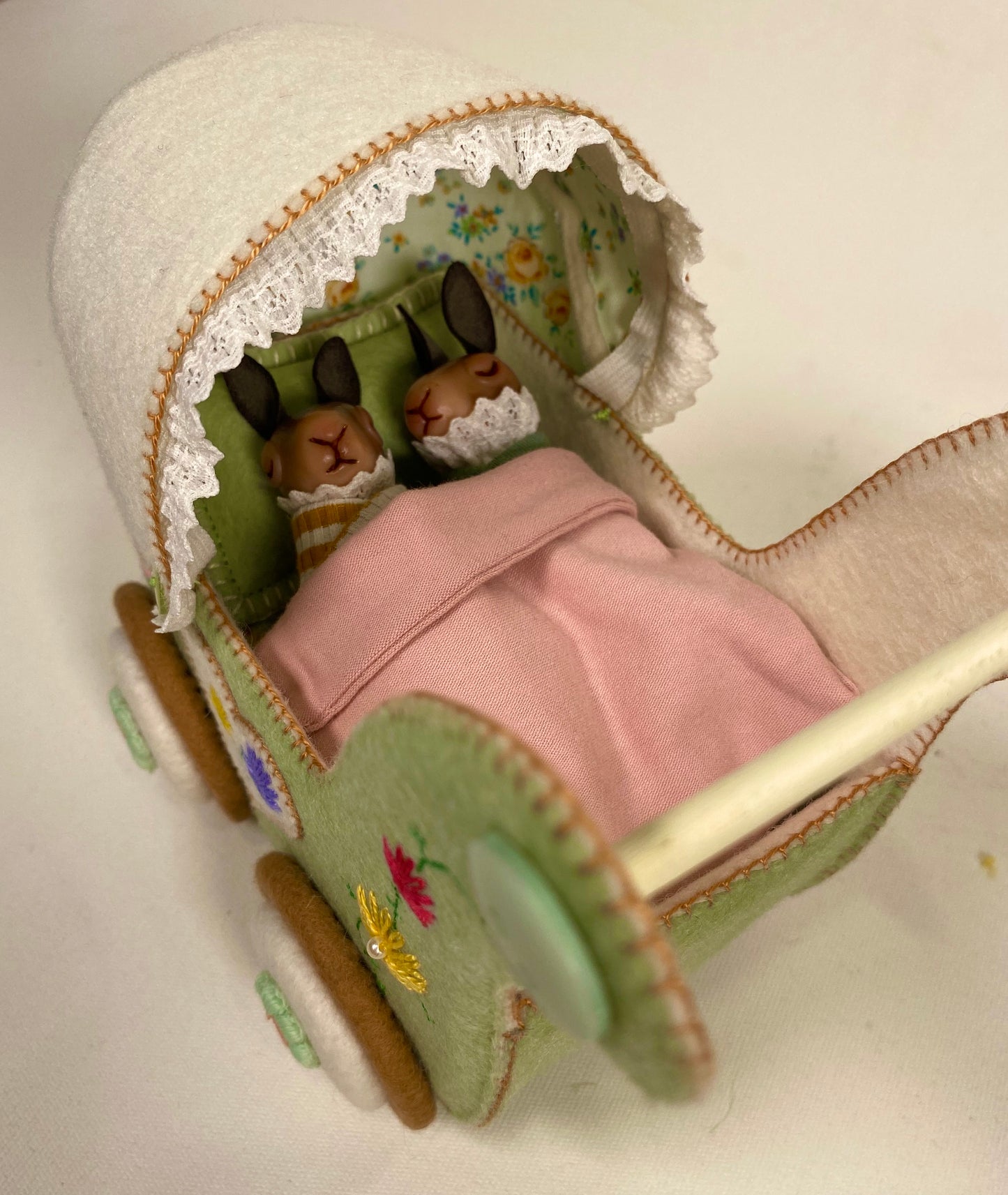 Mama Hare and Twin Babies with Pram  PDF Pattern   Mama Approx 35cm