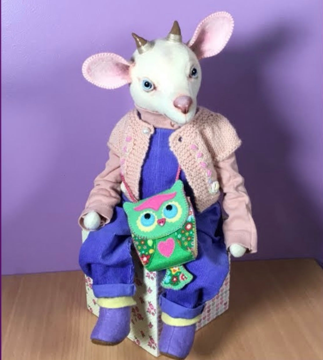 Goat Art Doll  PDF Pattern and Video Tutorial