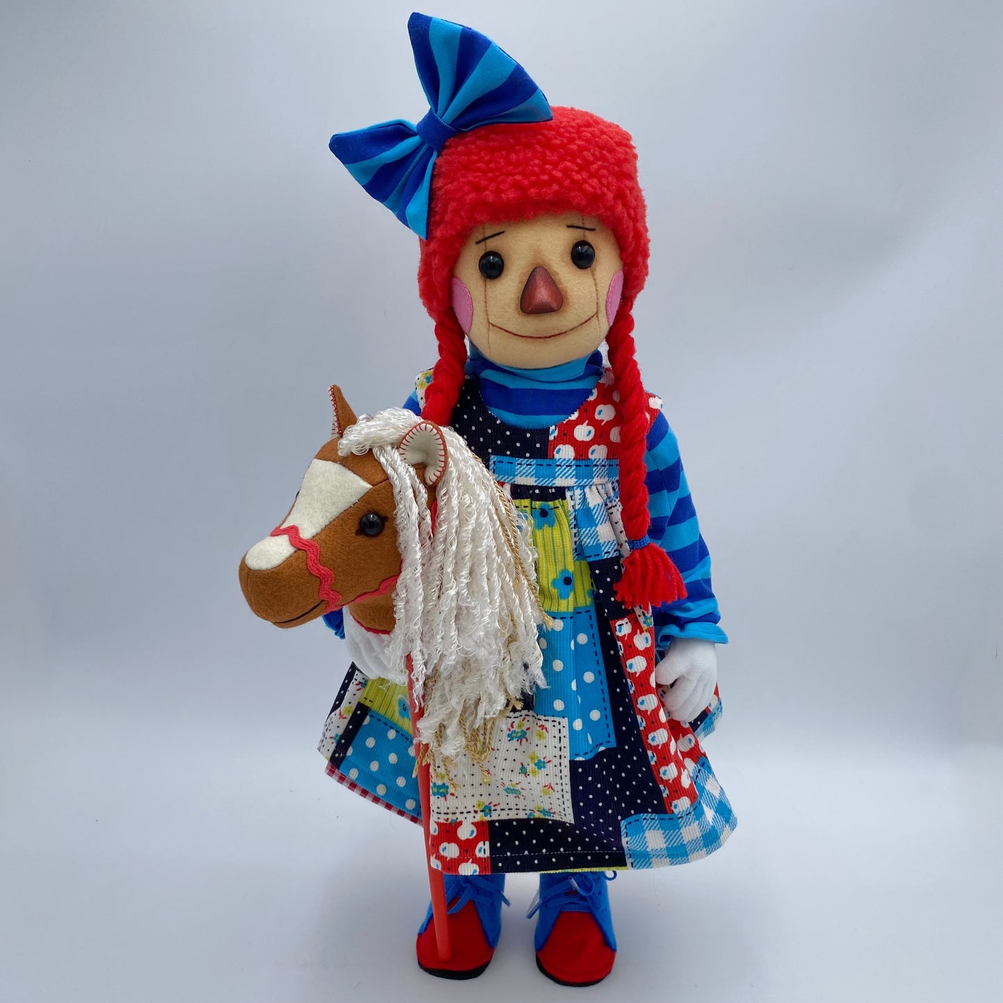 Annie  Raggedy Ann  and Horse  PDF Pattern  Approx 50cm Standing
