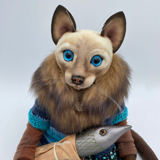 Crazy Cat Lady  Art Doll PDF Pattern  Approx 28cm seated