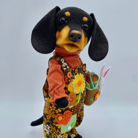 Dachshund Art Doll  PDF Pattern  Approx 35cm Standing