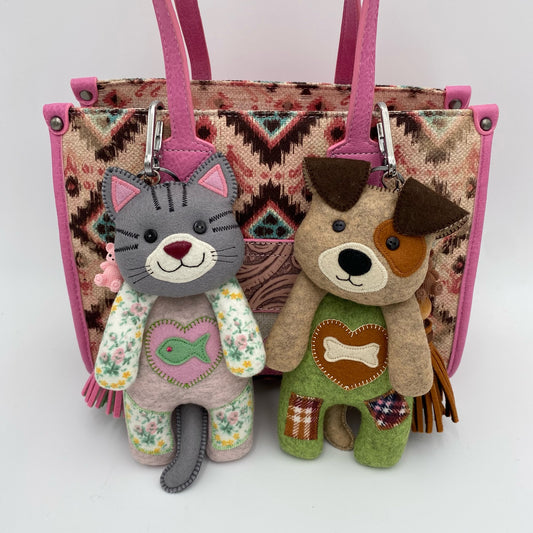 Puppy & Kitten Charm Dolls  PDF Pattern & Video Tutorial