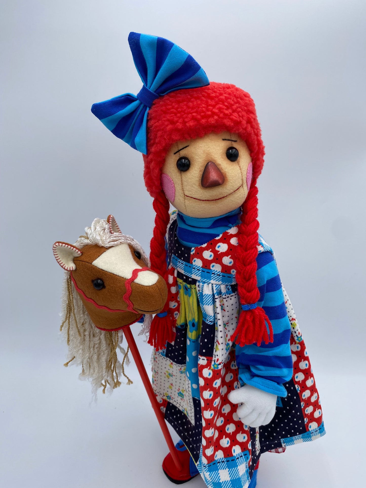 Annie  Raggedy Ann  and Horse  PDF Pattern  Approx 50cm Standing