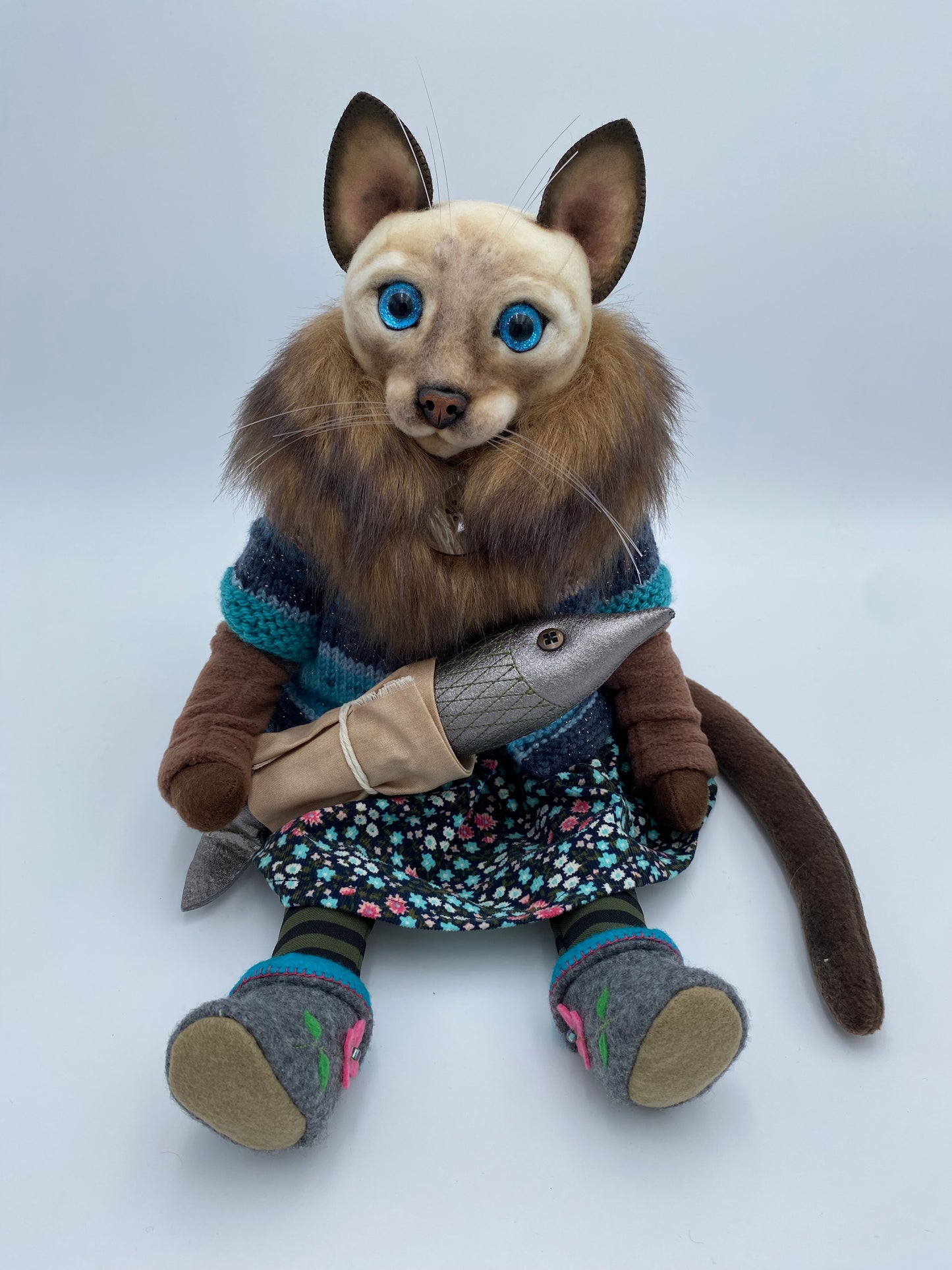 Crazy Cat Lady  Art Doll PDF Pattern  Approx 28cm seated